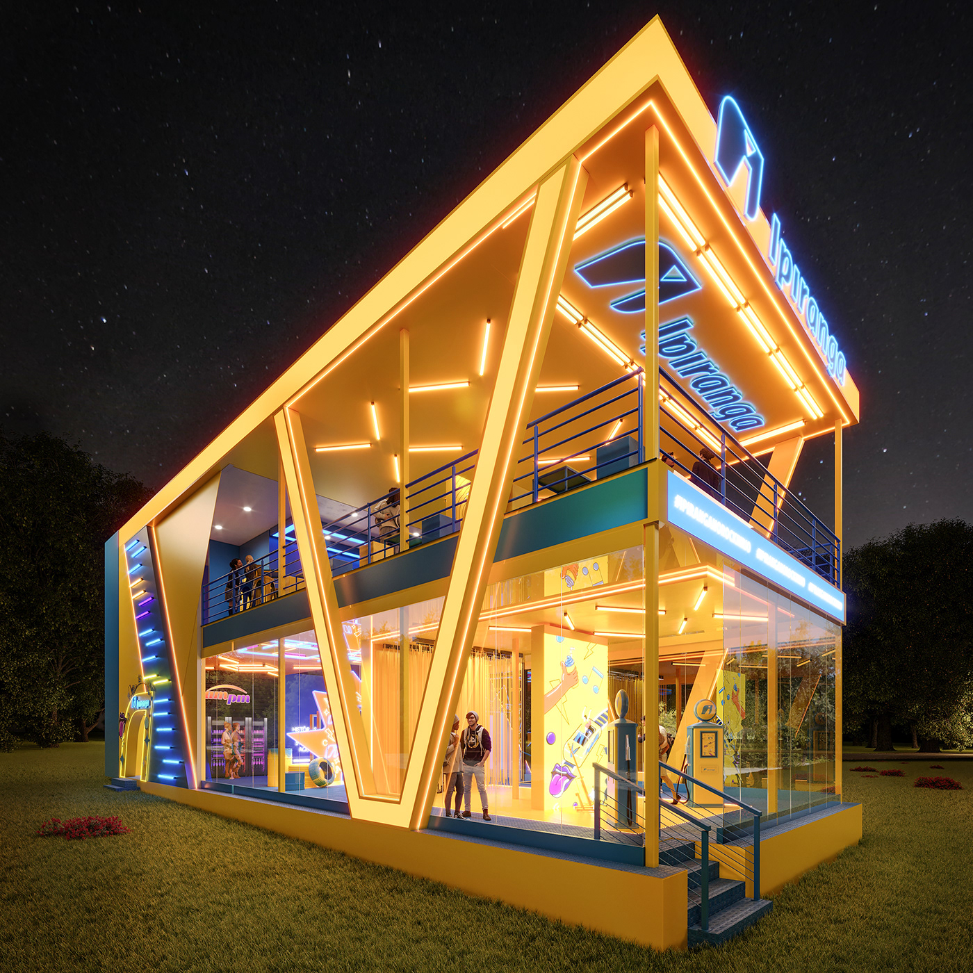 Lounge contemporâneo em evento